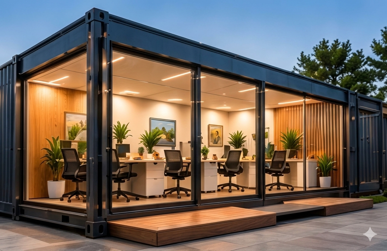 Revisión de distribución de proyecto para una oficina modular